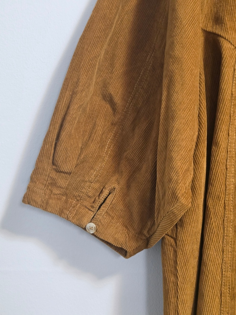 Free People Corduroy Tunic Top in Camel Brown 100% Cotton - Picture 8 of 11